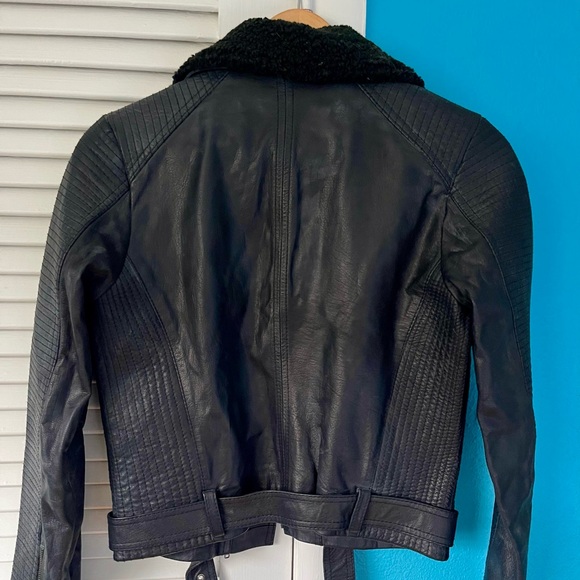 Kivari Leather Shearling Moto Jacket - Picture 9 of 9